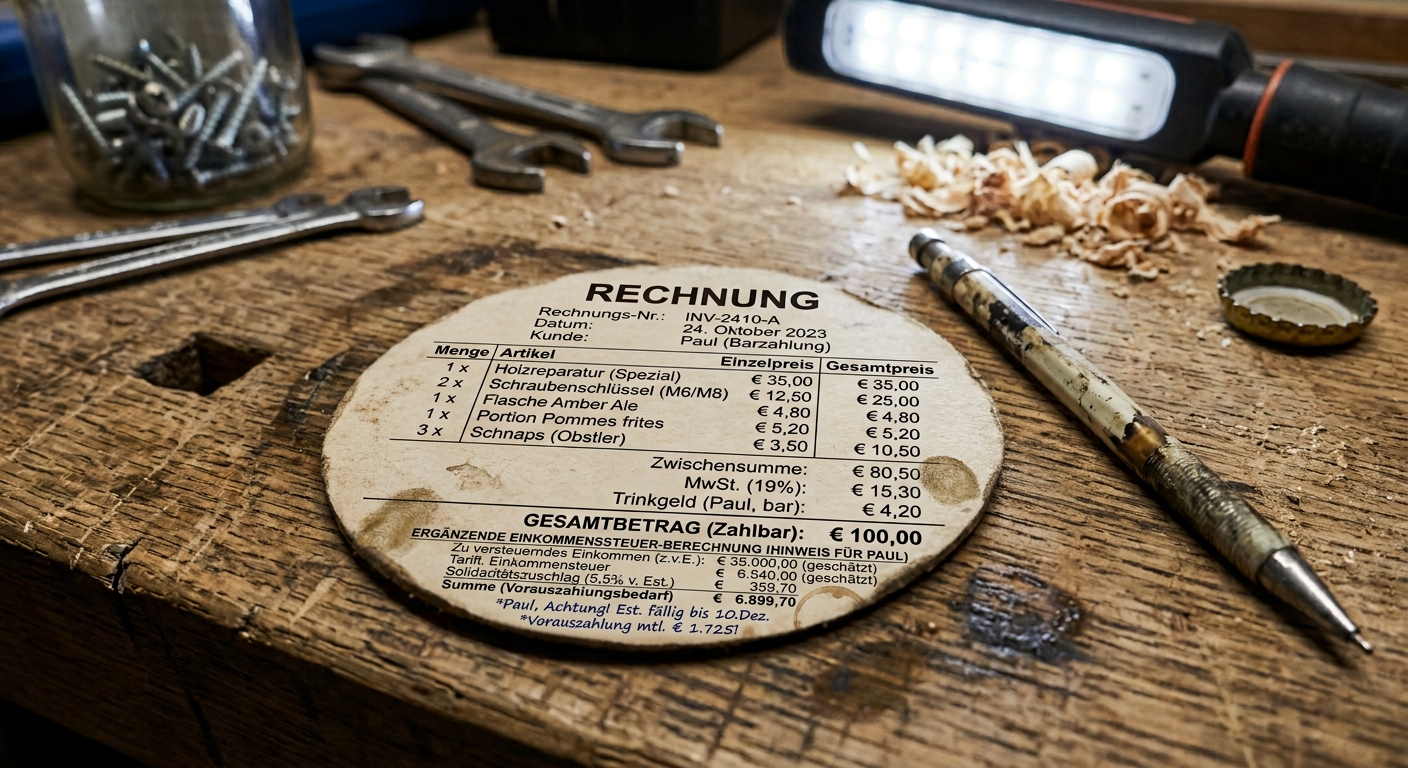Einkommensrechnung Bierdeckel