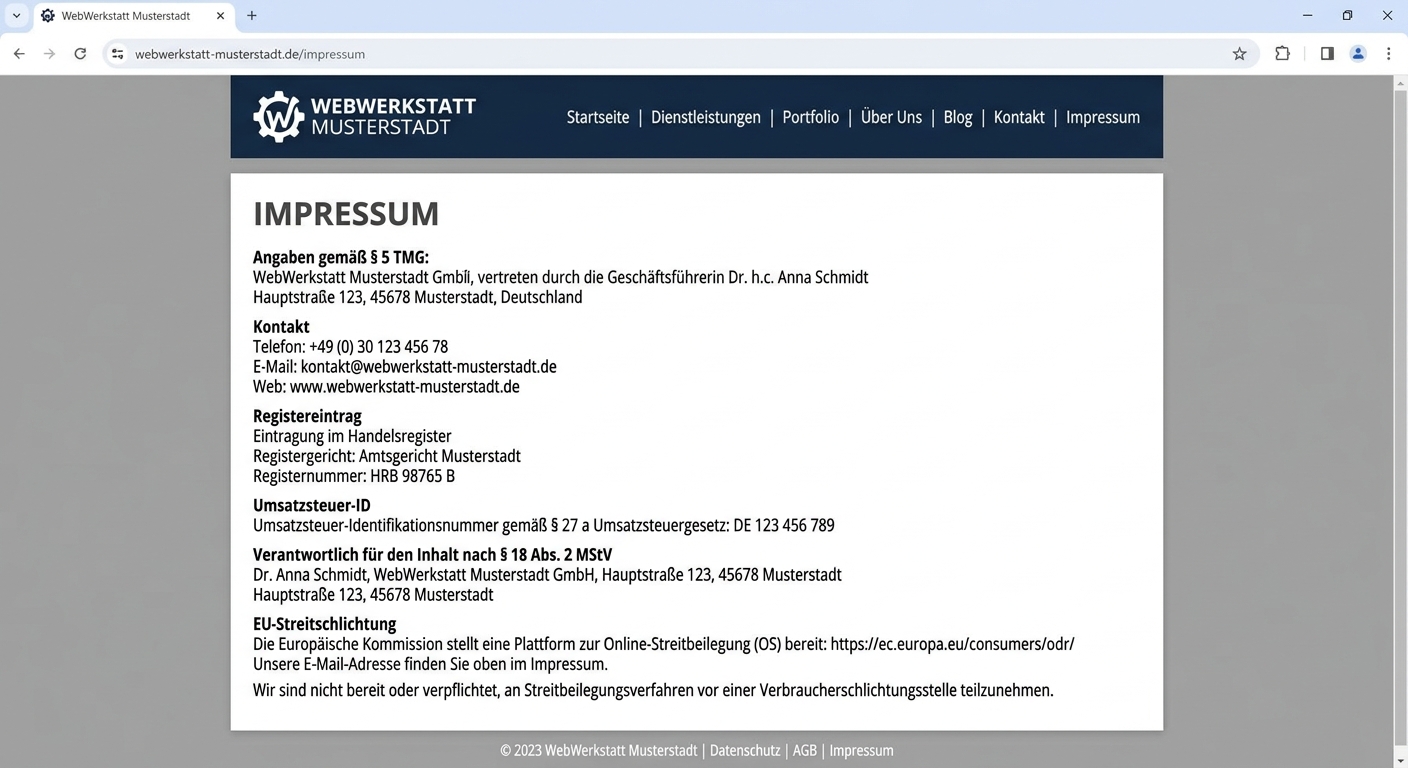 Internetseite Impressum